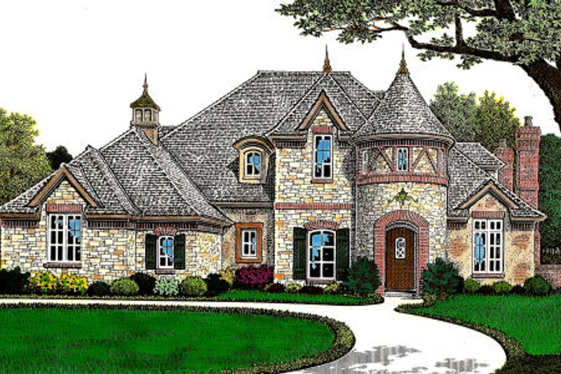 House Blueprint - European Exterior - Front Elevation Plan #310-644