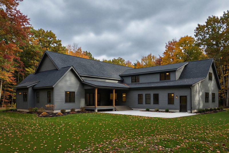 House Blueprint - Exterior - Rear Elevation 1 for Craftsman House Plan #1084-3 - 3 bed, 3.5 bath