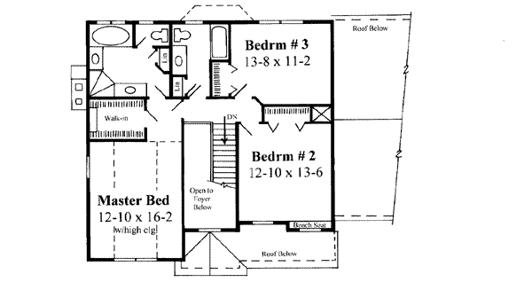 Traditional Floor Plan - Upper Floor Plan #75-174