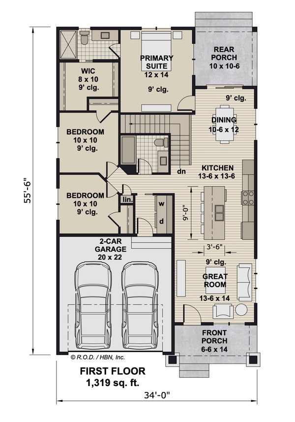 Farmhouse Floor Plan - Main Floor Plan #51-1328