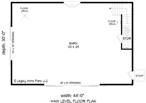 Architectural House Design - Farmhouse Floor Plan - Main Floor Plan #932-800