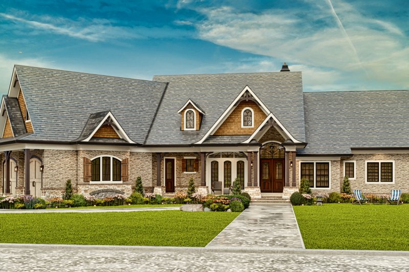 House Blueprint - Exterior - Front Elevation 6 for Modern House Plan #54-580 - 3 bed, 3 bath