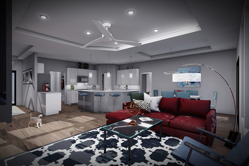 House Design - Interior - Family Room for Modern House Plan #70-1542 - 5 bed, 3 bath