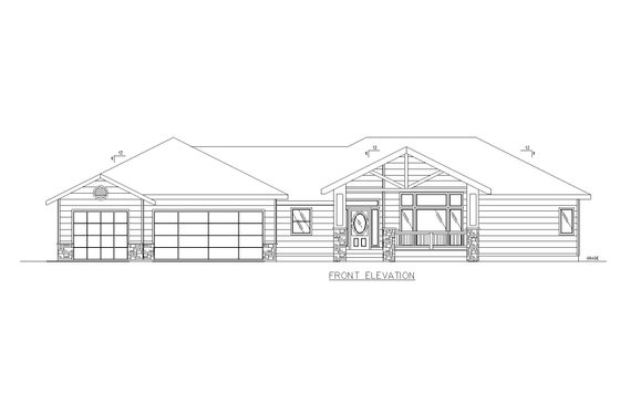 Exterior - Front Elevation for Traditional House Plan #117-390 - 3 bed, 3.5 bath