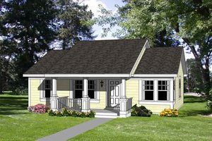 Cottage Exterior - Front Elevation Plan #116-164