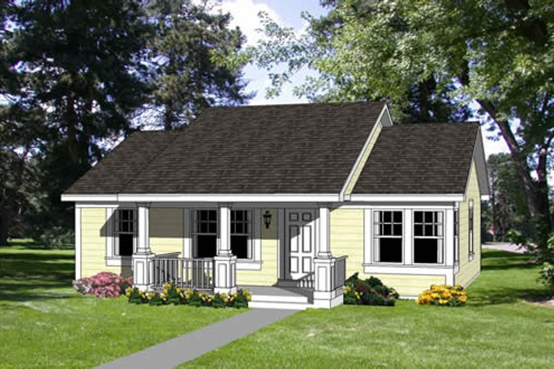 Cottage Style House Plan - 3 Beds 2 Baths 1067 Sq/Ft Plan #116-164
