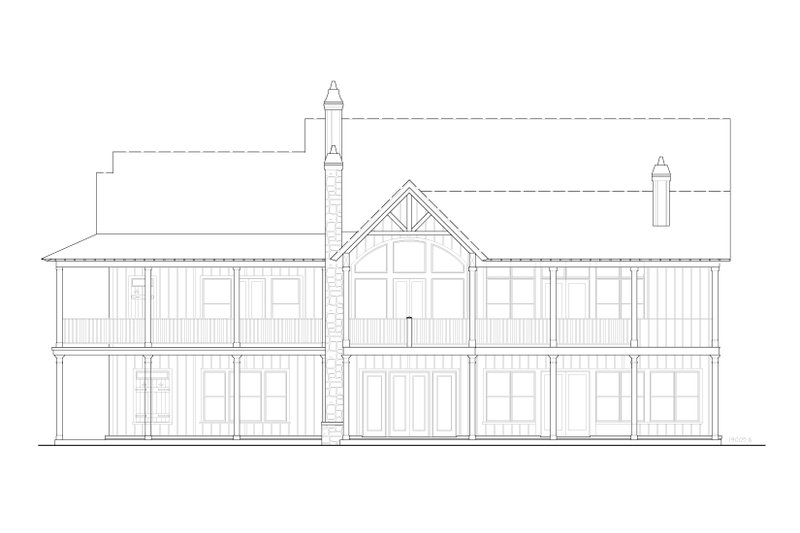 House Blueprint - Exterior - Front Elevation 8 for Traditional House Plan #54-427 - 5 bed, 4.5 bath