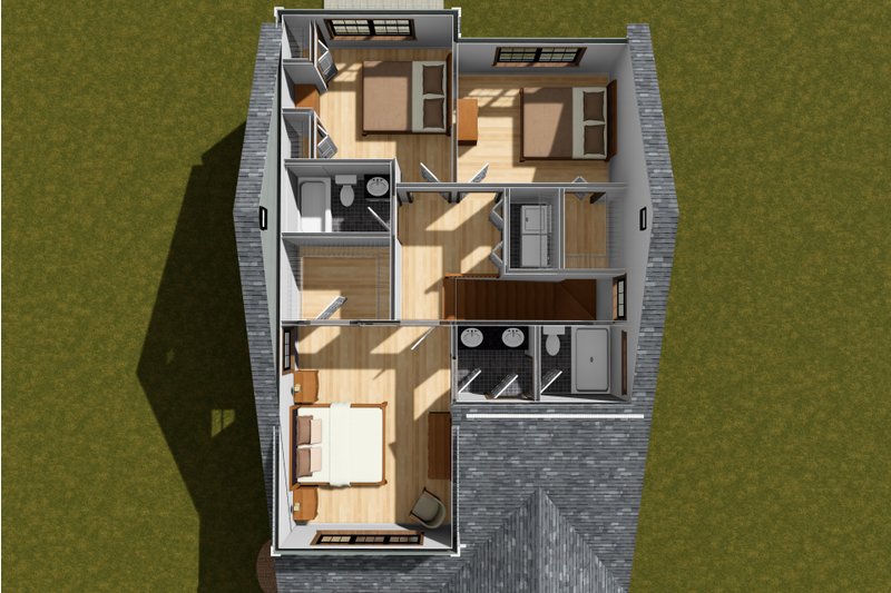 House Design - Floor Plan - Upper Floor 1 for Cottage House Plan #513-2313 - 3 bed, 2.5 bath