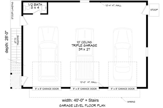 Floor Plan - Main Floor for Contemporary House Plan #932-1091, 0 bath