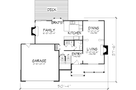 Floor Plan - Main Floor for Country House Plan #320-353 - 4 bed, 2.5 bath