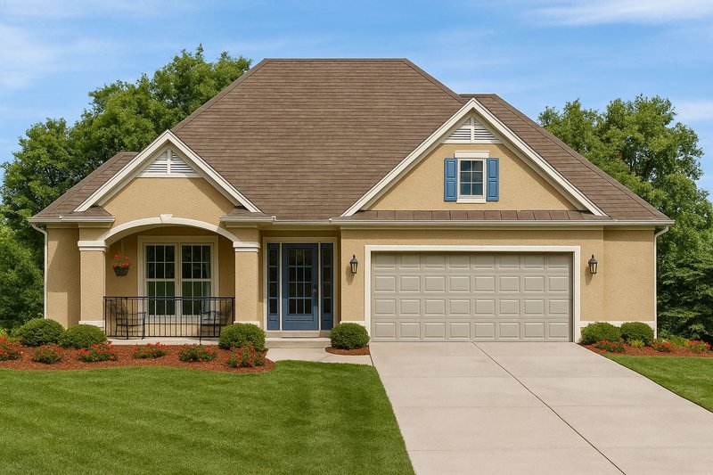 Traditional Style House Plan - 3 Beds 2 Baths 1905 Sq/Ft Plan #20-1609 Exterior