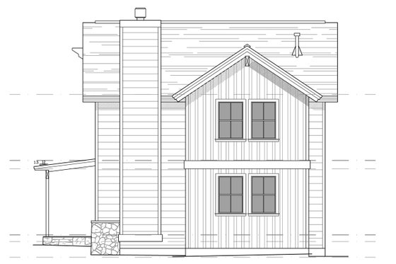 Exterior - Rear Elevation for Craftsman House Plan #899-5 - 3 bed, 2 bath