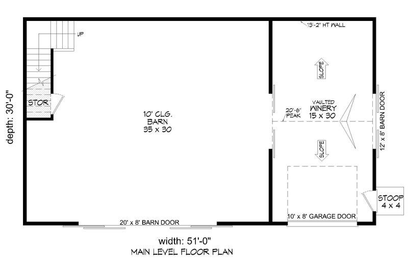 Architectural House Design - Floor Plan - Main Floor for Country House Plan #932-1284, 0 bath