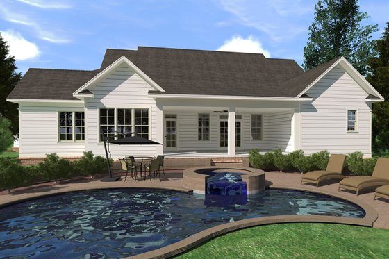 Exterior - Rear Elevation for Farmhouse House Plan #1071-4 - 3 bed, 2.5 bath
