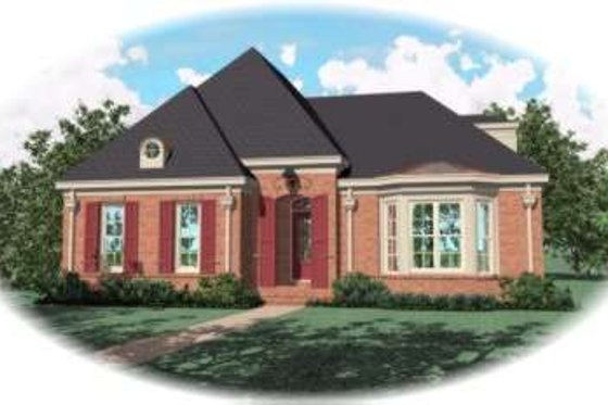 Exterior - Front Elevation for European House Plan #81-1219 - 3 bed, 2 bath