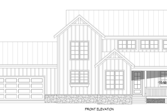 Exterior - Front Elevation 5 for Farmhouse House Plan #932-1429 - 3 bed, 2.5 bath