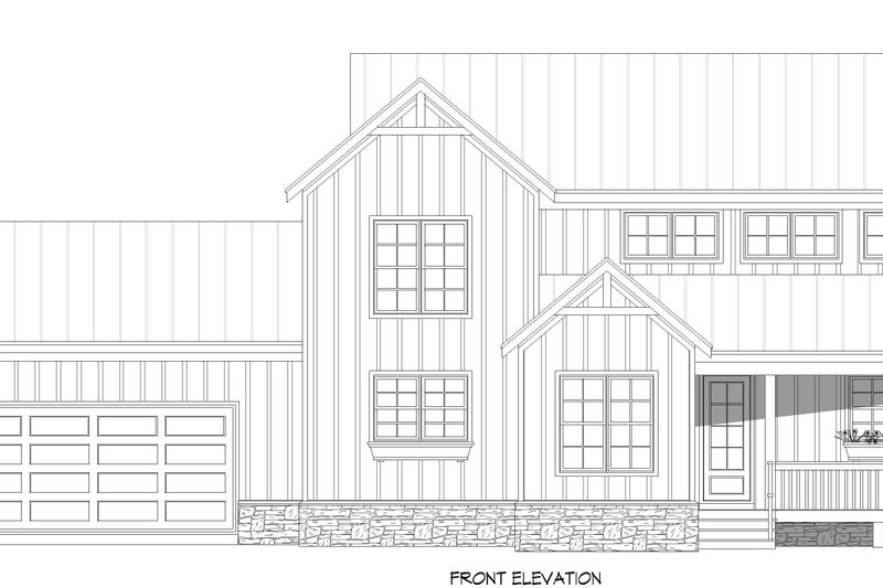 House Blueprint - Exterior - Front Elevation 5 for Farmhouse House Plan #932-1429 - 3 bed, 2.5 bath