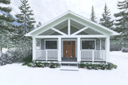 Cottage Style House Plan - 1 Beds 1 Baths 624 Sq/Ft Plan #126-281 