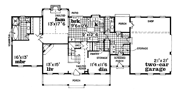 Traditional Floor Plan - Main Floor Plan #47-297