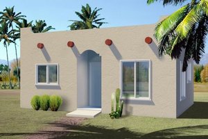 Adobe / Southwestern Exterior - Front Elevation Plan #1-157