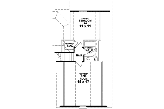 Floor Plan - Upper Floor for Traditional House Plan #81-956 - 3 bed, 2 bath