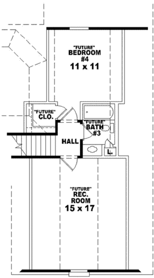 Traditional Floor Plan - Upper Floor Plan #81-956