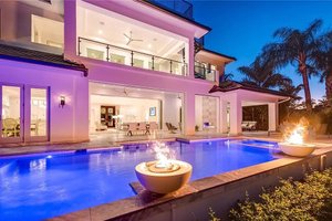 Exterior - Rear Elevation 1 for Beach House Plan #548-55 - 5 bed, 5.5 bath