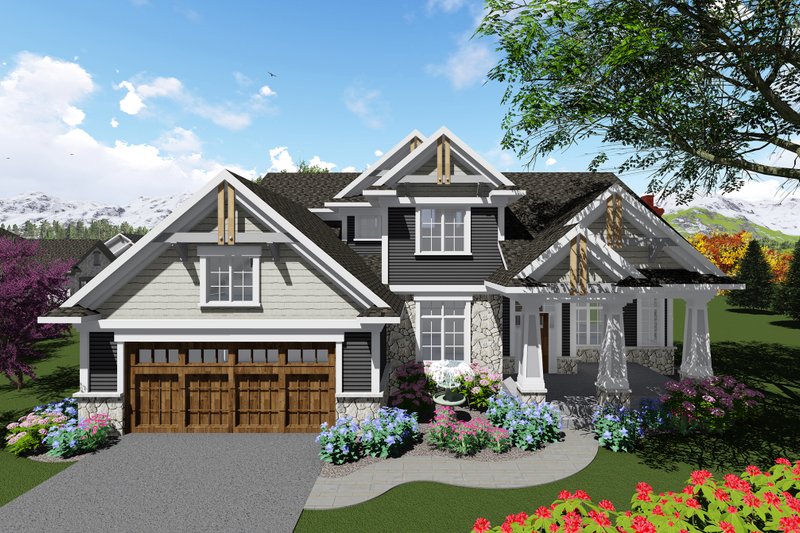 Dream House Plan - Craftsman Exterior - Front Elevation Plan #70-1280