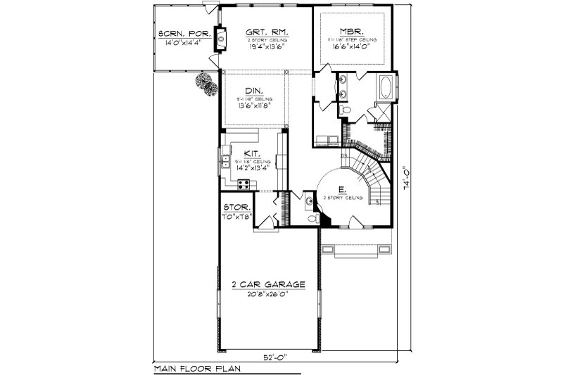 Dream House Plan - Floor Plan - Main Floor for Traditional House Plan #70-1035 - 3 bed, 3.5 bath