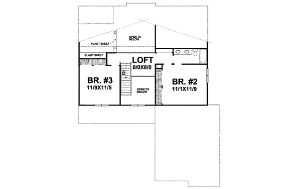 Craftsman Floor Plan - Upper Floor Plan #50-284