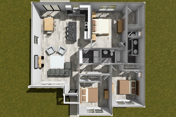 House Blueprint - Cottage Floor Plan - Main Floor Plan #513-2343
