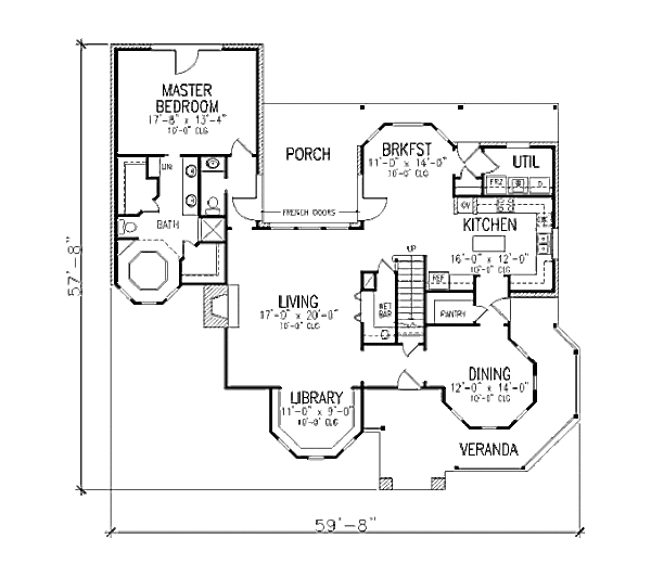House Plan Design - Victorian Floor Plan - Main Floor Plan #410-233