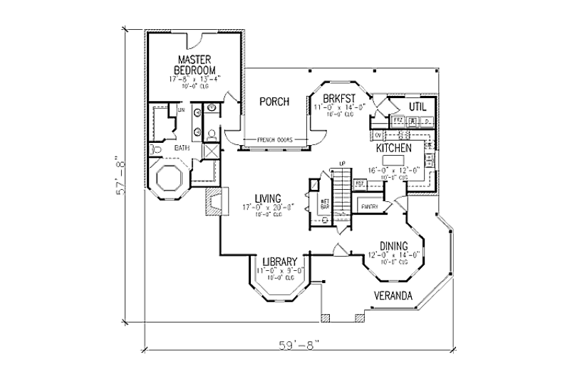 House Plan Design - Floor Plan - Main Floor for Victorian House Plan #410-233 - 4 bed, 2.5 bath