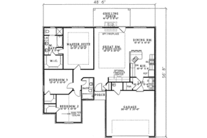 Floor Plan - Main Floor for European House Plan #17-1107 - 3 bed, 2 bath