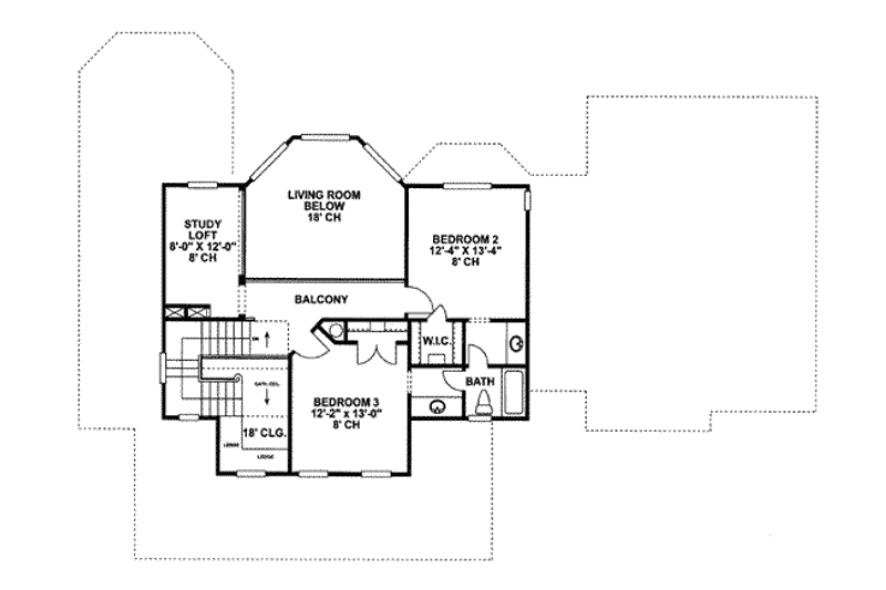 Home Plan - Floor Plan - Upper Floor for Country House Plan #20-843 - 3 bed, 2.5 bath