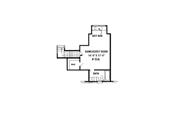 Floor Plan - Upper Floor for European House Plan #410-185 - 3 bed, 2.5 bath