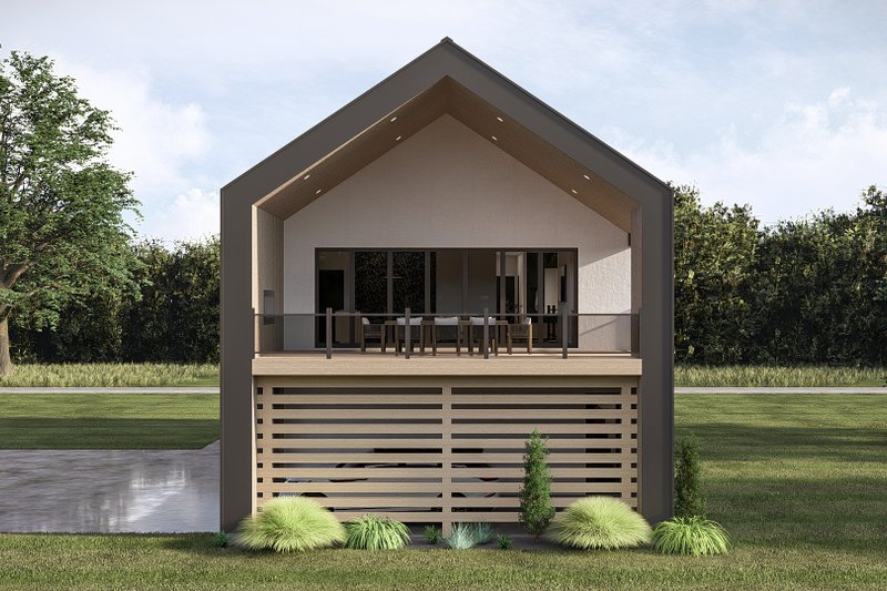 House Blueprint - Exterior - Front Elevation 3 for Modern House Plan #455-809 - 2 bed, 2.5 bath