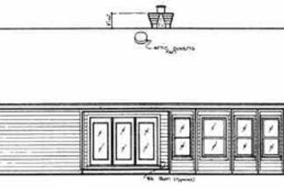 Exterior - Rear Elevation for Traditional House Plan #45-112 - 3 bed, 2 bath