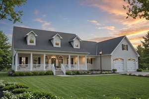 House Blueprint - Ranch Exterior - Front Elevation Plan #21-601