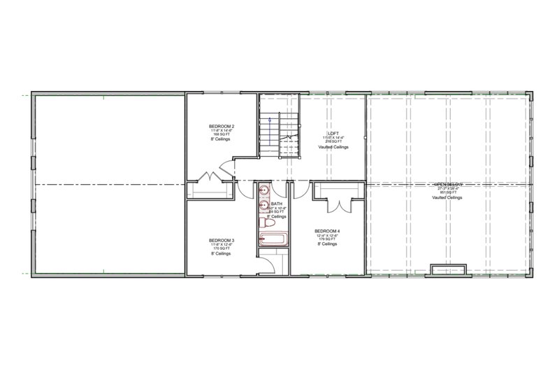 Architectural House Design - Floor Plan - Other Floor for Barndominium House Plan #1116-14 - 4 bed, 2.5 bath