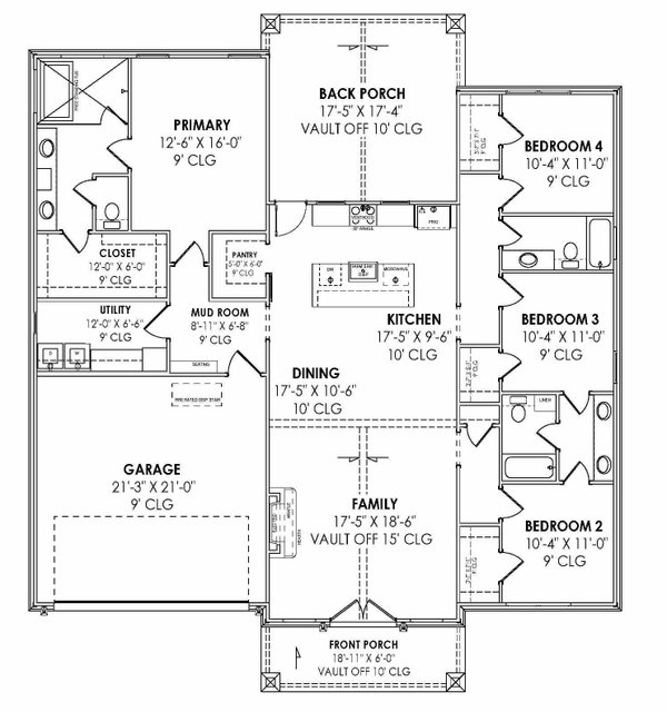 Barndominium Floor Plan - Main Floor Plan #1096-100