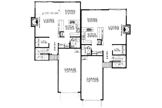 Floor Plan - Main Floor for Modern House Plan #303-275 - 2 bed, 1.5 bath