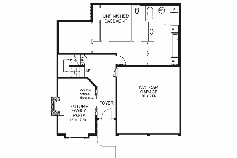 Dream House Plan - Floor Plan - Lower Floor for Traditional House Plan #18-114 - 3 bed, 2 bath
