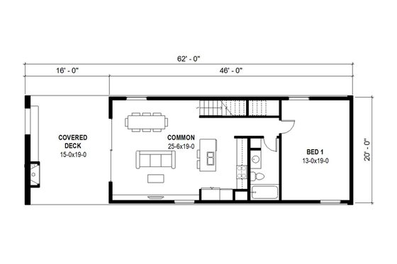 Floor Plan - Main Floor for Modern House Plan #497-36 - 4 bed, 3 bath