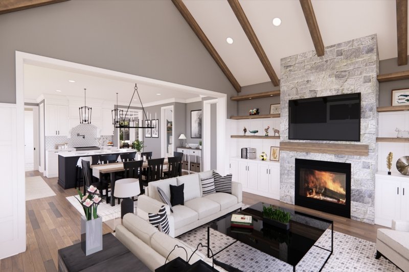 House Plan Design - Interior - Family Room 1 for Farmhouse House Plan #51-1565 - 4 bed, 2.5 bath