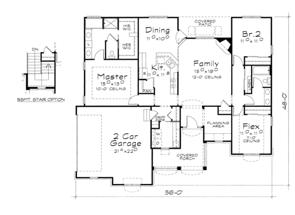 House Design - Traditional Floor Plan - Main Floor Plan #20-2096
