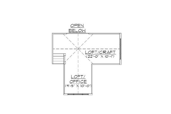 Floor Plan - Upper Floor for European House Plan #5-370 - 3 bed, 2.5 bath