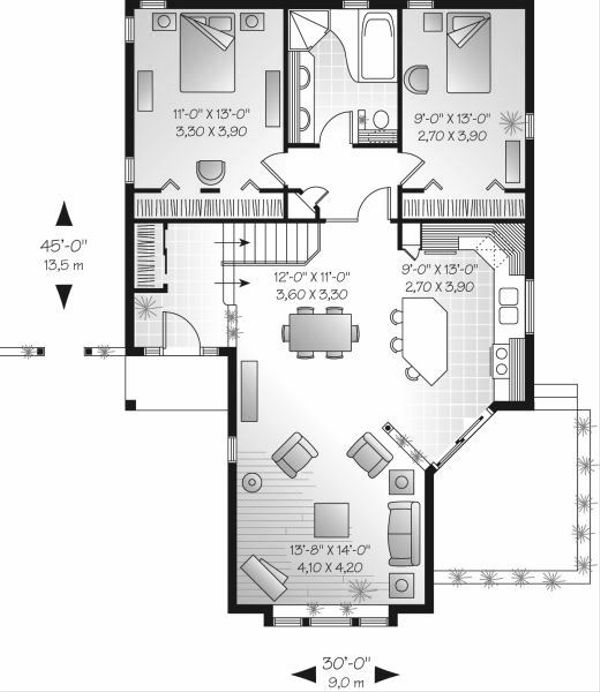 House Plan Design - Cottage Floor Plan - Main Floor Plan #23-683