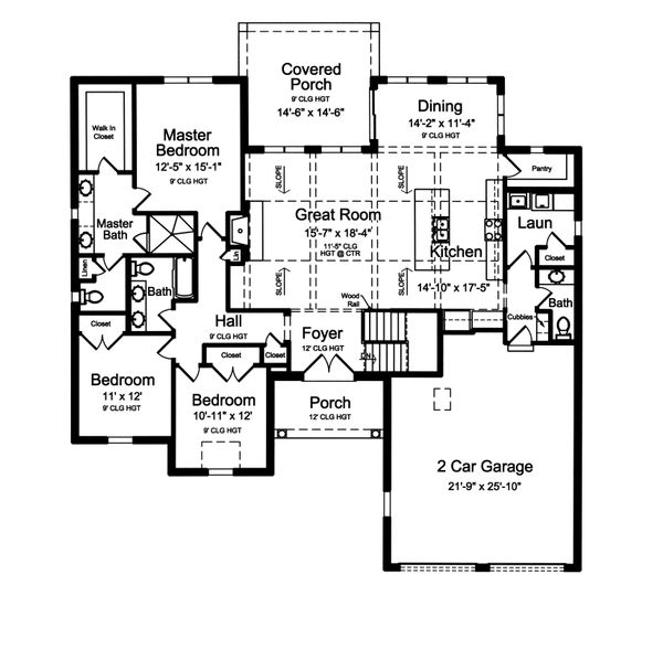 Architectural House Design - Ranch Floor Plan - Main Floor Plan #46-881