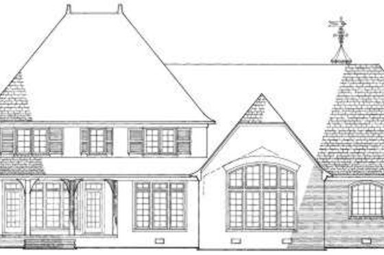 Exterior - Rear Elevation 1 for European House Plan #137-117 - 4 bed, 3 bath